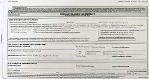 Laminated Medical Examiner Certificates (Tri-Fold version)