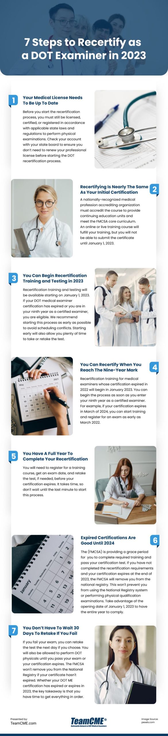 7 Steps to Recertify as a DOT Examiner in 2023 Infographic