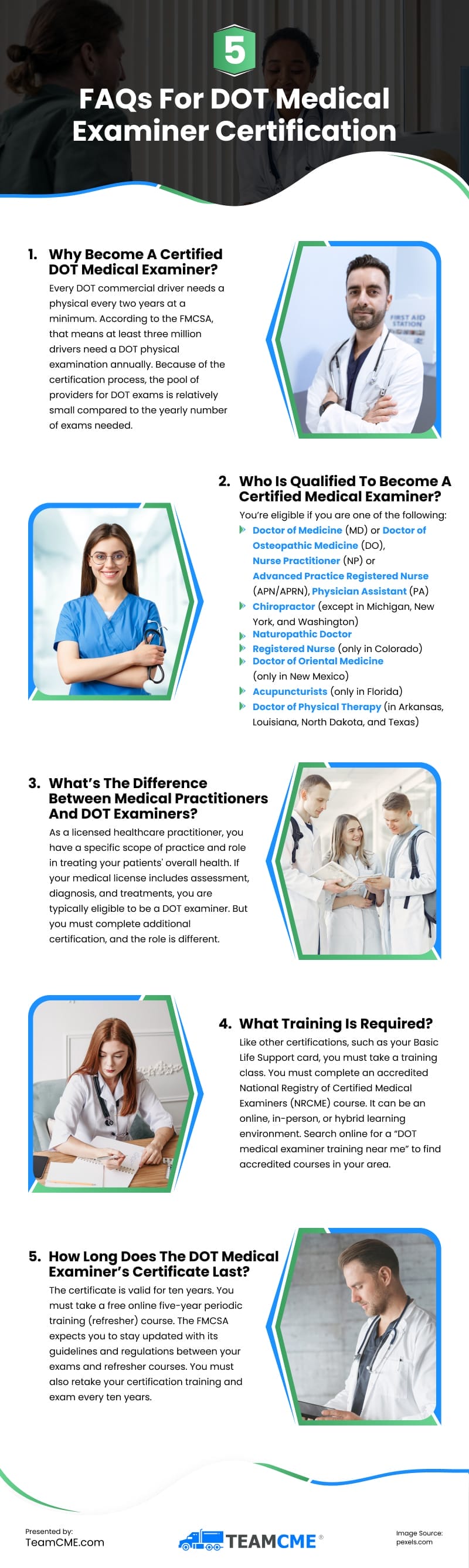 5 Crucial DOT Medical Examiner Certification Questions Infographic