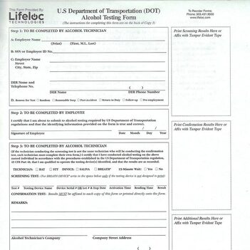 Forms: Alcohol DOT (25)